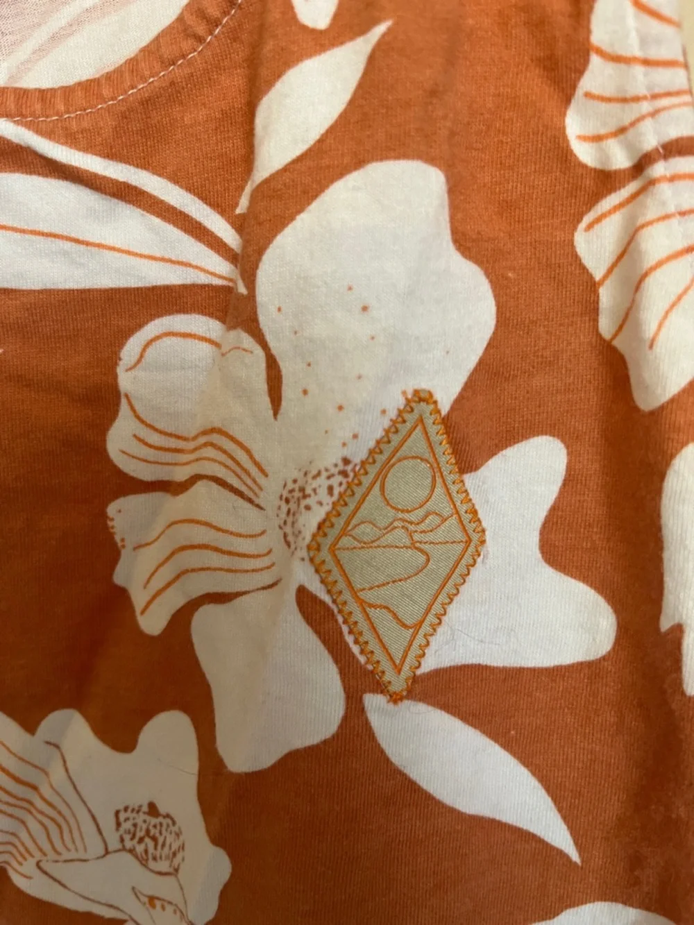 Patagonia Wander Crest Organic Cotton Orange Racer Back Tank Top Size Medium M
